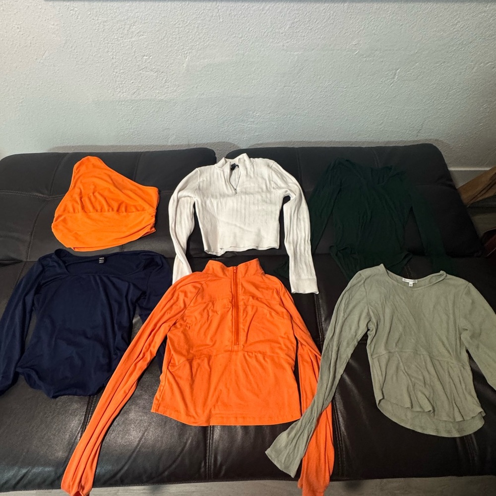 H&M Women's Tops in White, Orange, Navy, Green, and Gray
